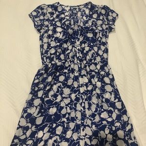 Royal Blue and White Floral Dress